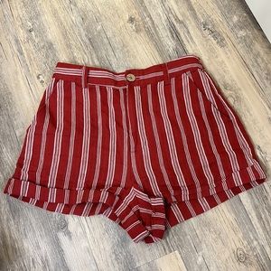 Forever 21 red and white striped shorts